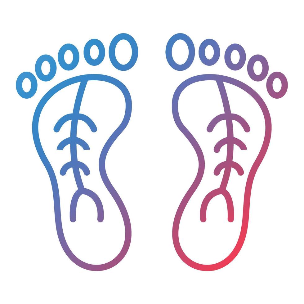 icône de gradient de ligne d'empreinte carbone vecteur