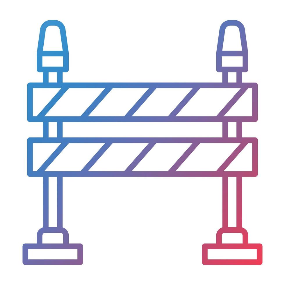 icône de gradient de ligne de barrière routière vecteur