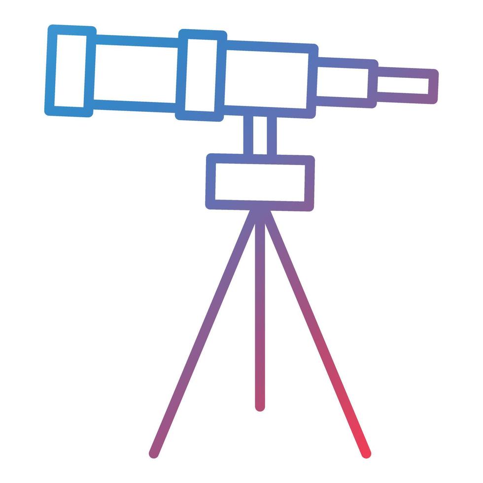 icône de gradient de ligne de télescope vecteur