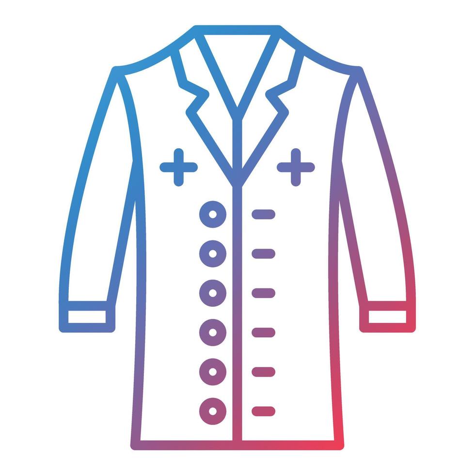 icône de gradient de ligne de manteau de médecin vecteur