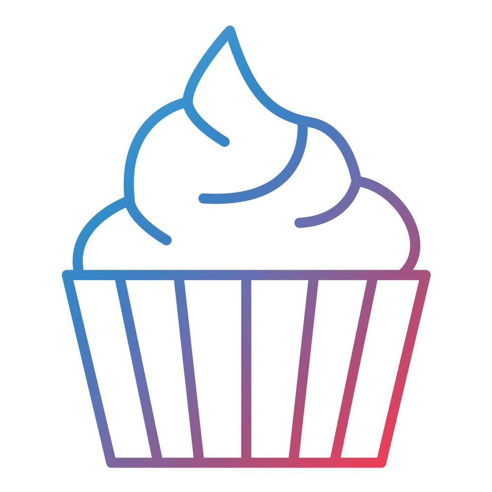 icône de dégradé de ligne de cupcake au chocolat vecteur