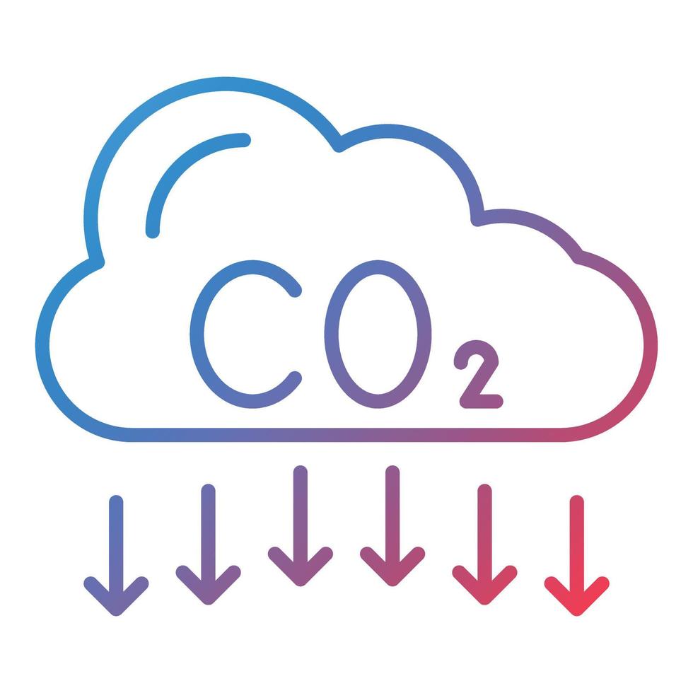 icône de gradient de ligne de pollution co2 vecteur