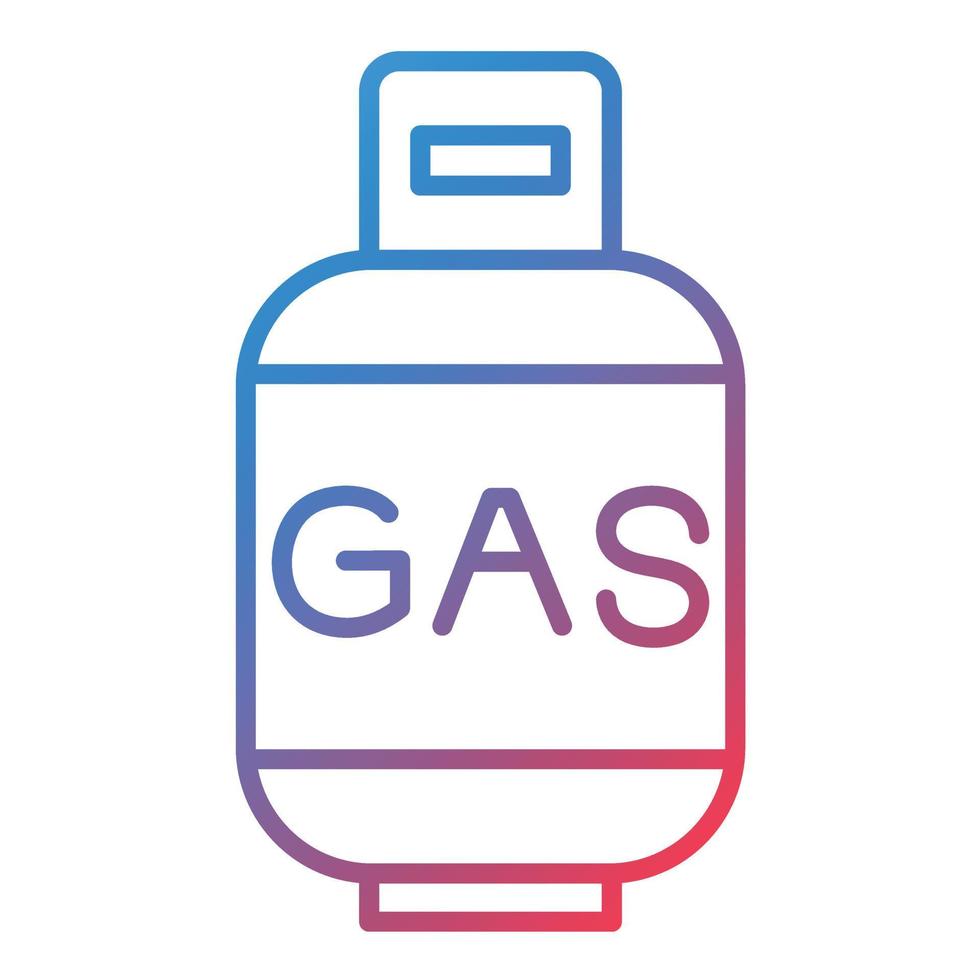 icône de gradient de ligne de bouteilles de gaz vecteur