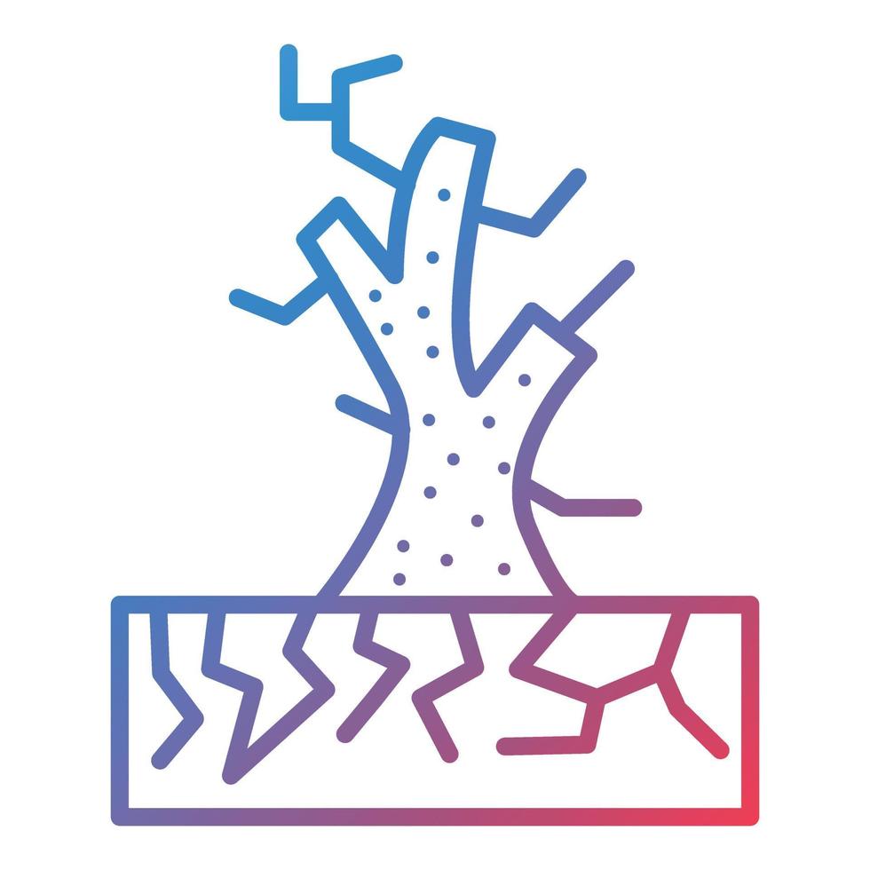 icône de gradient de ligne de désertification vecteur