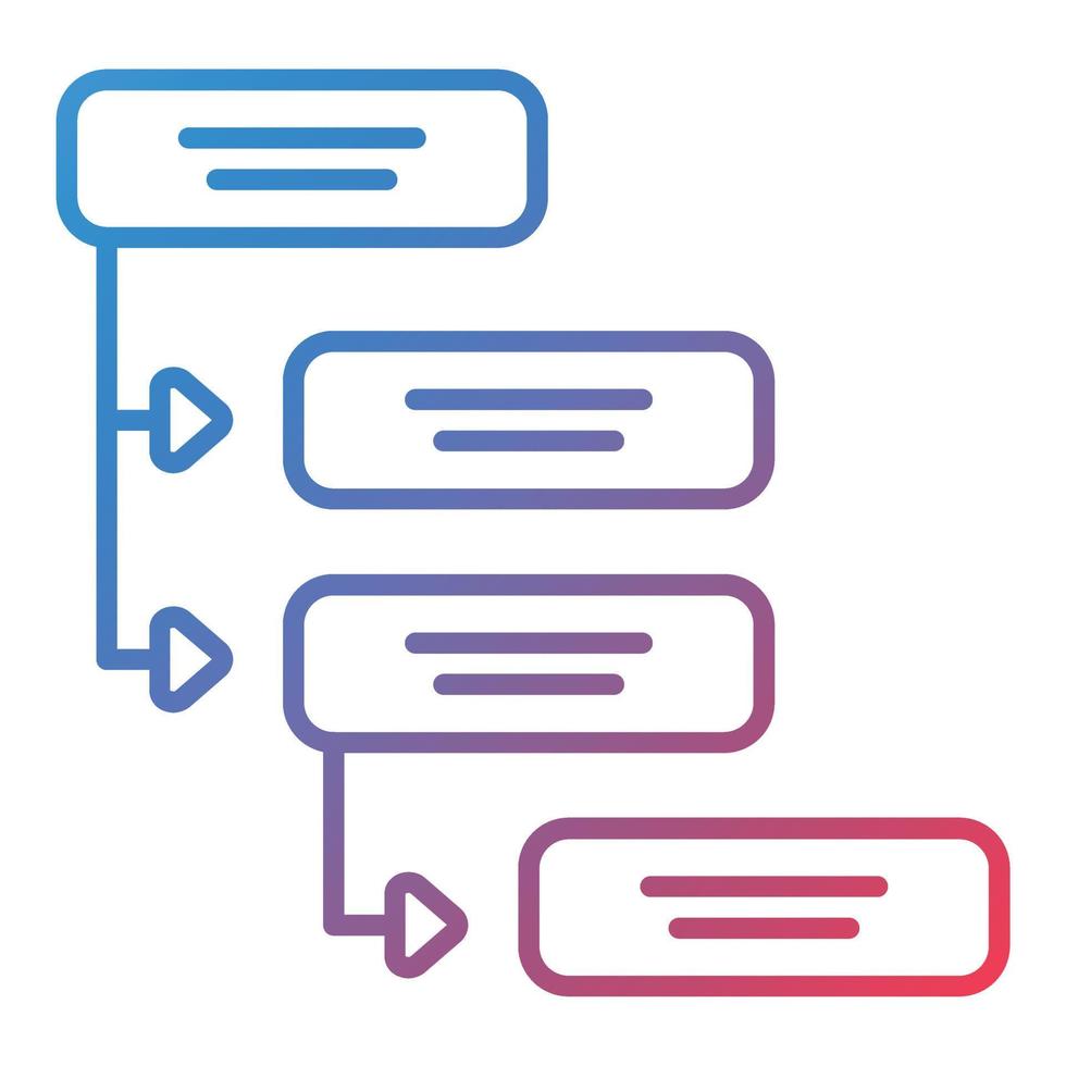 icône de dégradé de ligne de dépendances vecteur