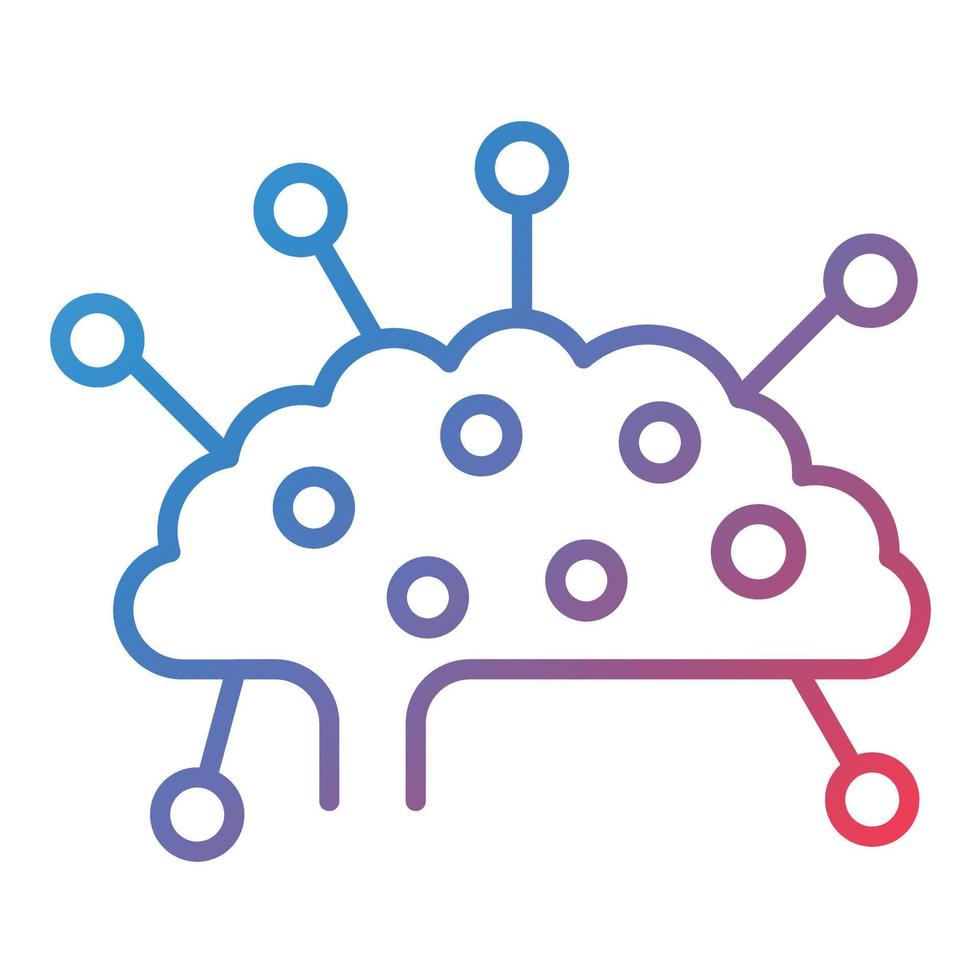 icône de gradient de ligne de carte mentale vecteur