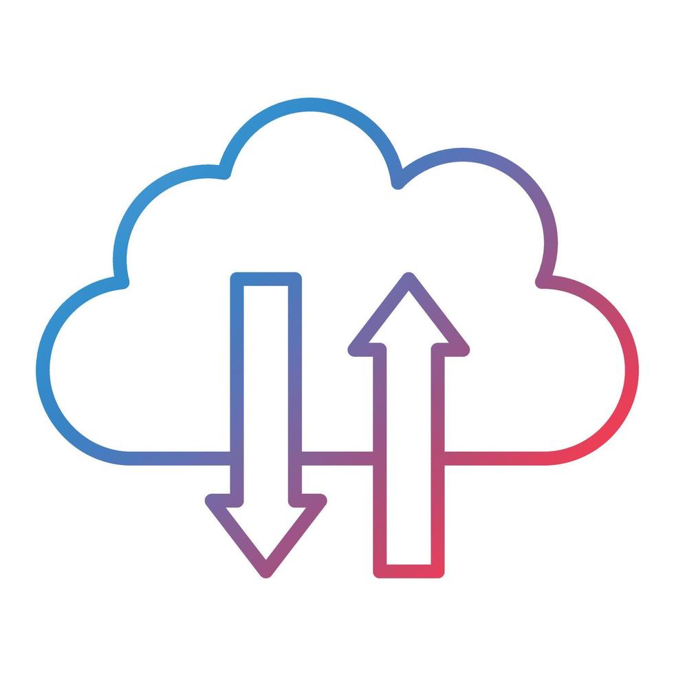 icône de gradient de ligne de commutateur de nuage vecteur