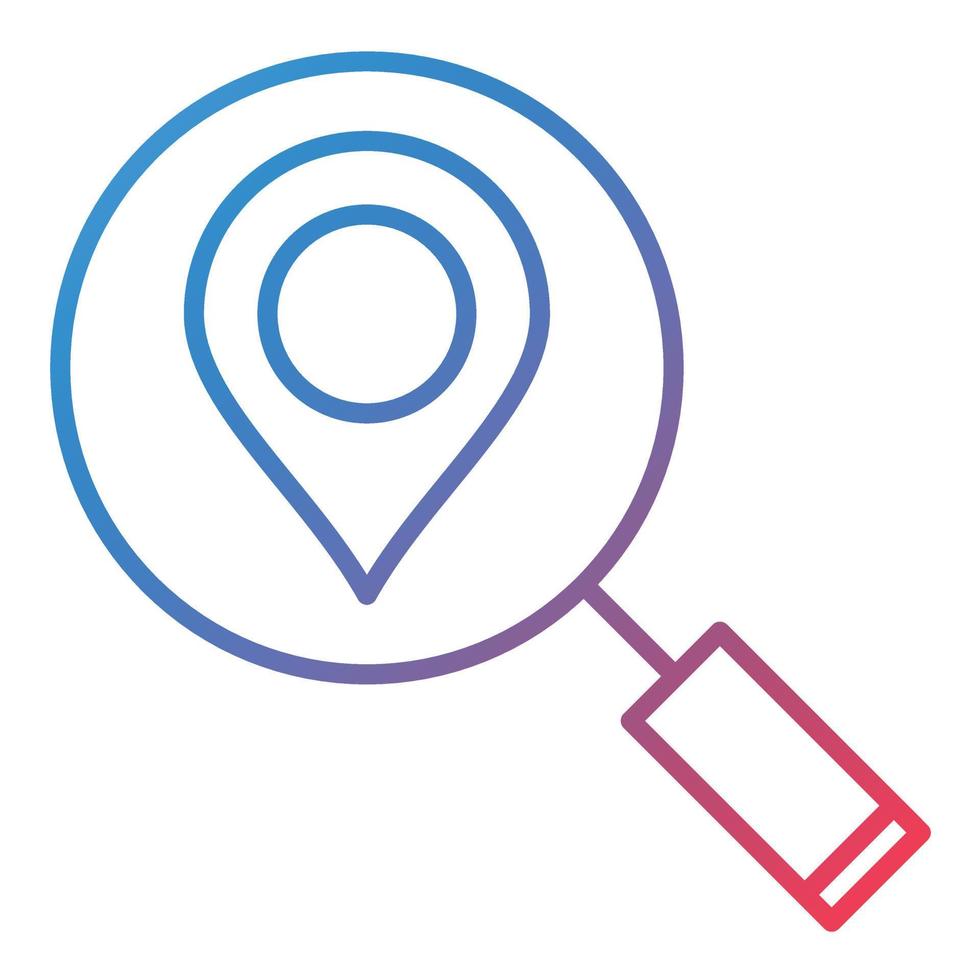 icône de dégradé de ligne de localisation de numérisation vecteur