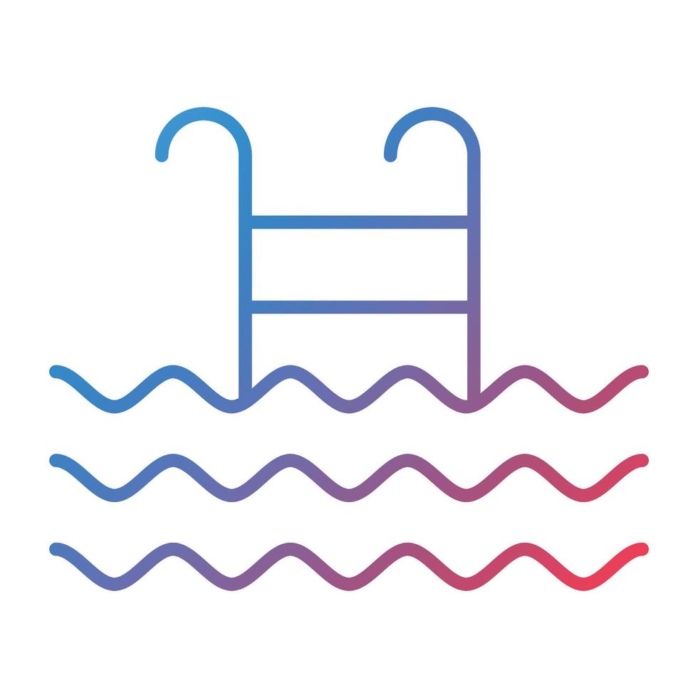 icône de dégradé de ligne de piscine vecteur