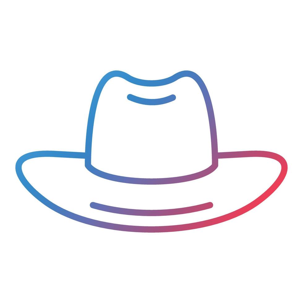 icône de gradient de ligne de chapeau de cowboy vecteur