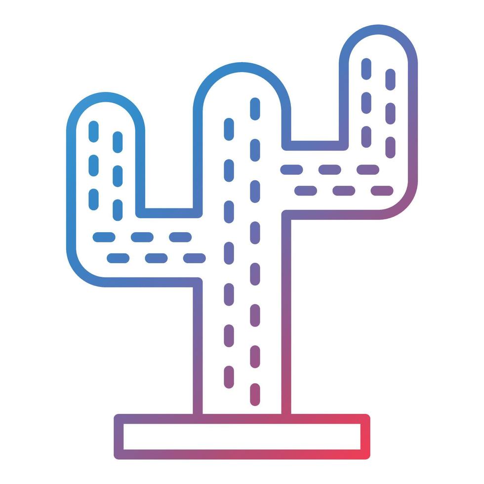 icône de dégradé de ligne de cactus vecteur