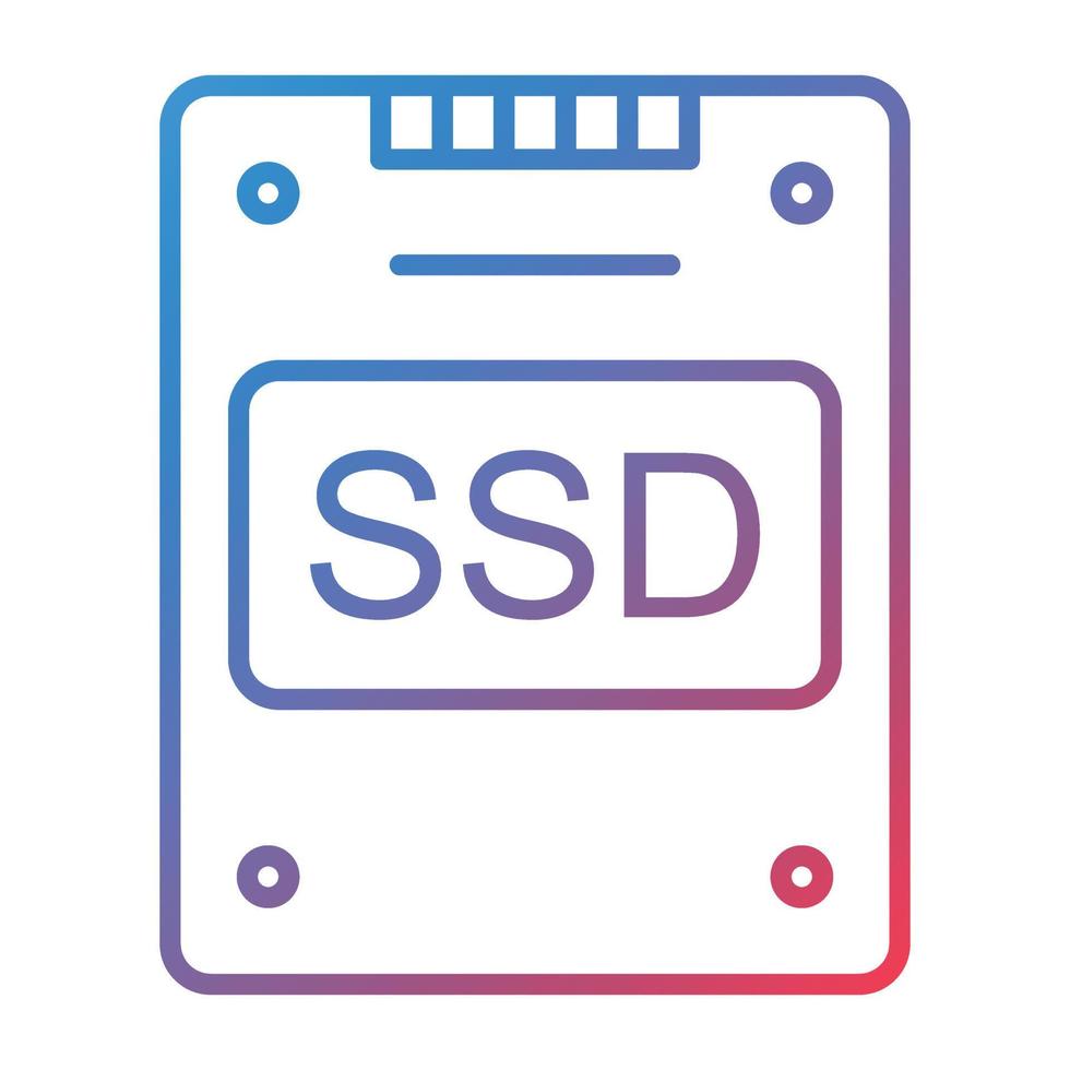 icône de dégradé de ligne ssd vecteur