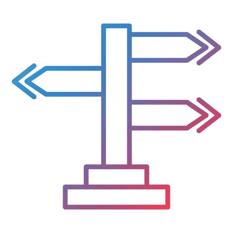 icône de gradient de ligne de signe directionnel vecteur