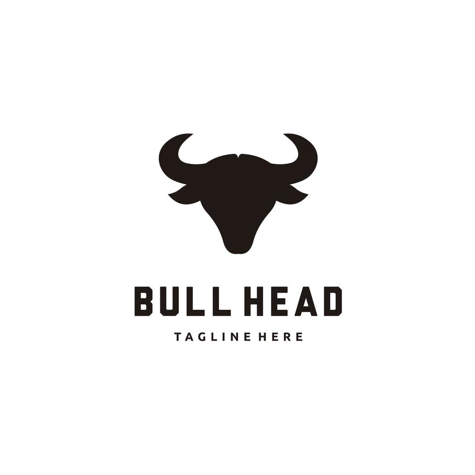 tête buffle taureau silhouette logo symbole conception illustration vecteur
