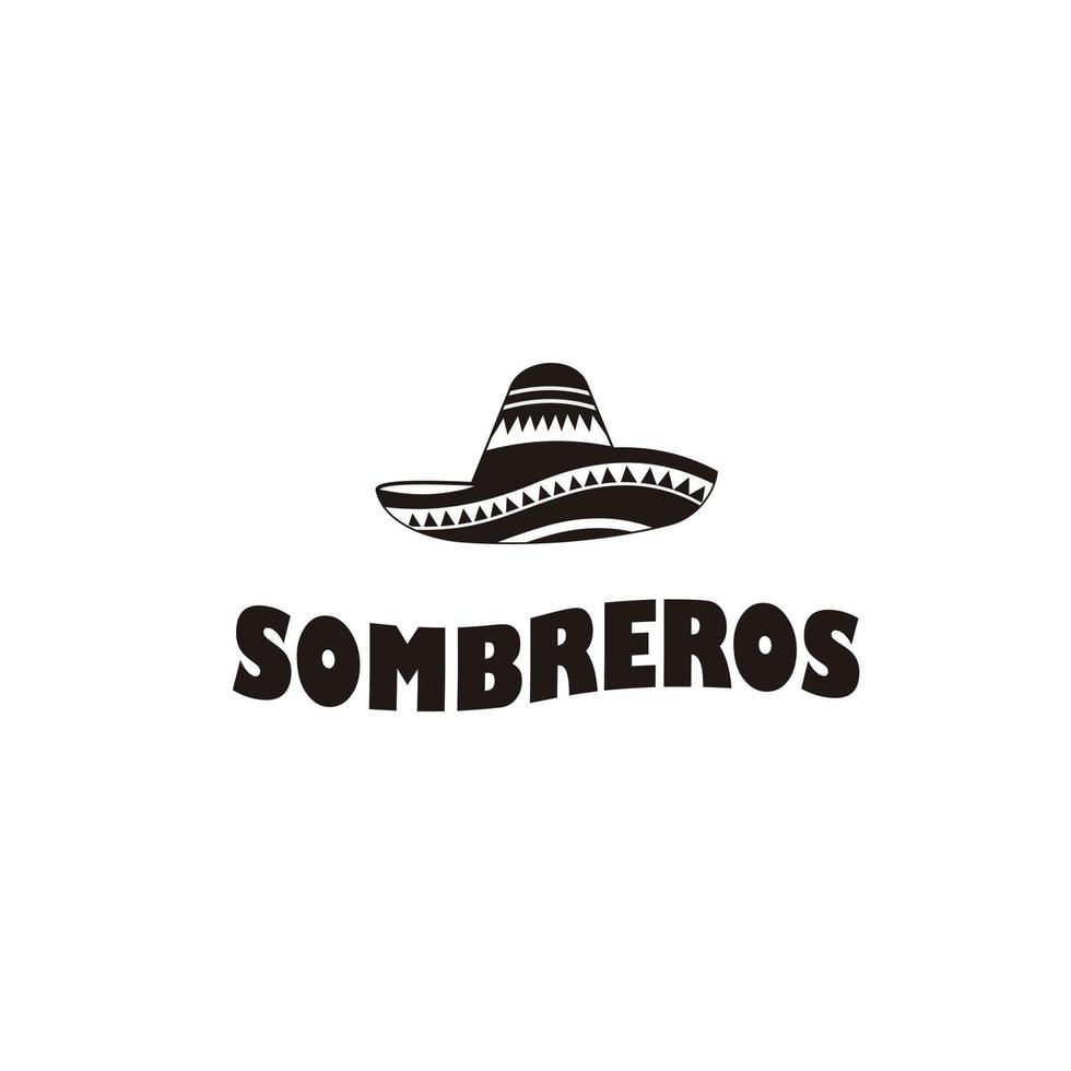 chapeau mexicain sombrero plat vecteur icône logo design illustration