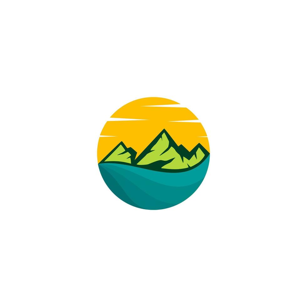 création de logo vectoriel de montagne. alpiniste.