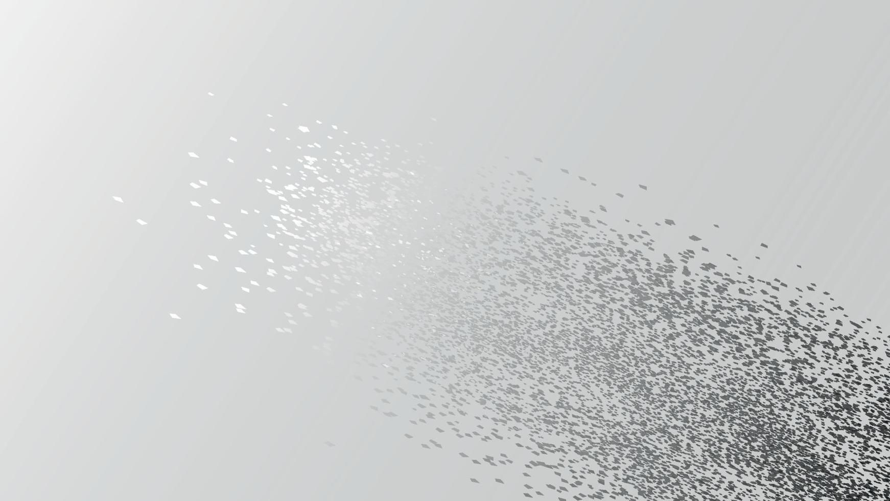 affiche abstraite de fond gris avec des points argentés dynamiques. illustration vectorielle de technologie réseau. vecteur