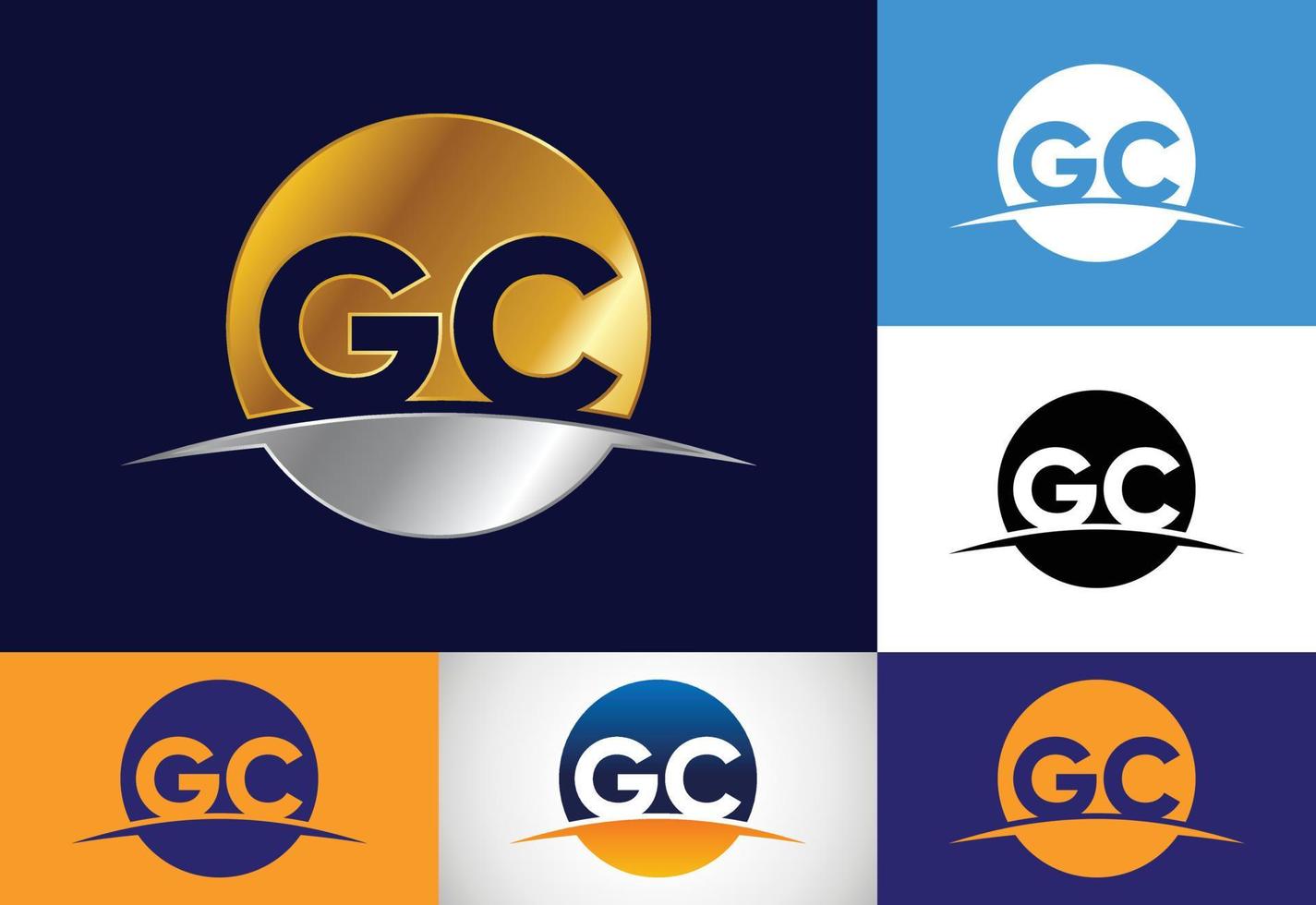 lettre initiale vecteur de conception de logo gc. symbole de l'alphabet graphique pour l'identité de l'entreprise