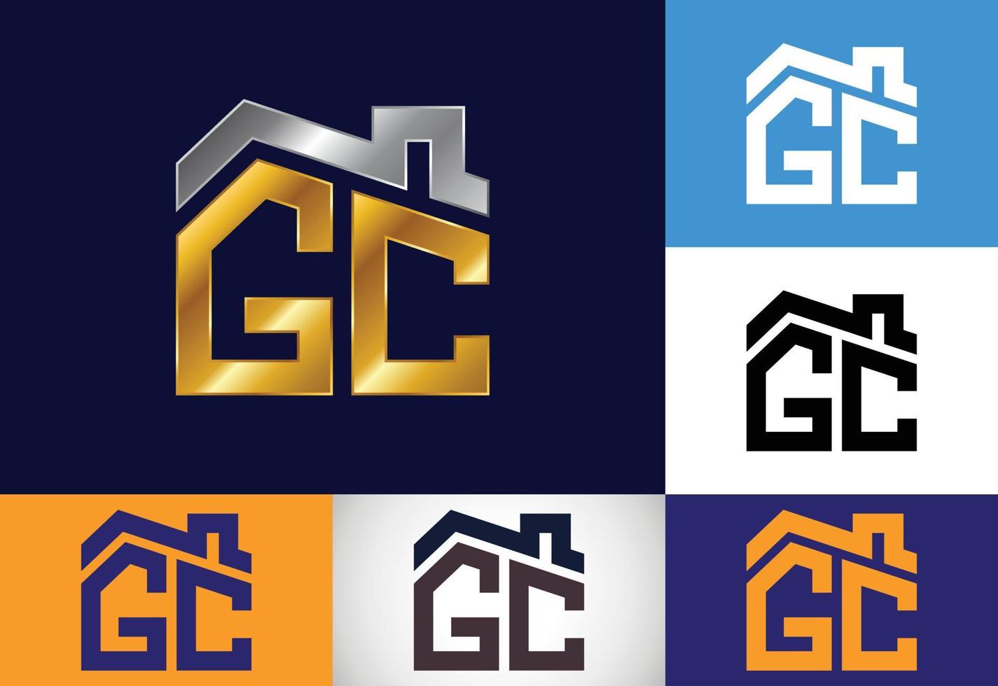 lettre initiale vecteur de conception de logo gc. symbole de l'alphabet graphique pour l'identité de l'entreprise