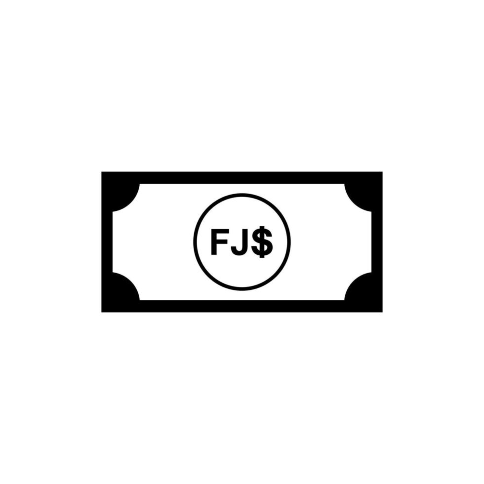 monnaie fiji, dollar fidjien, signe fjd. illustration vectorielle vecteur