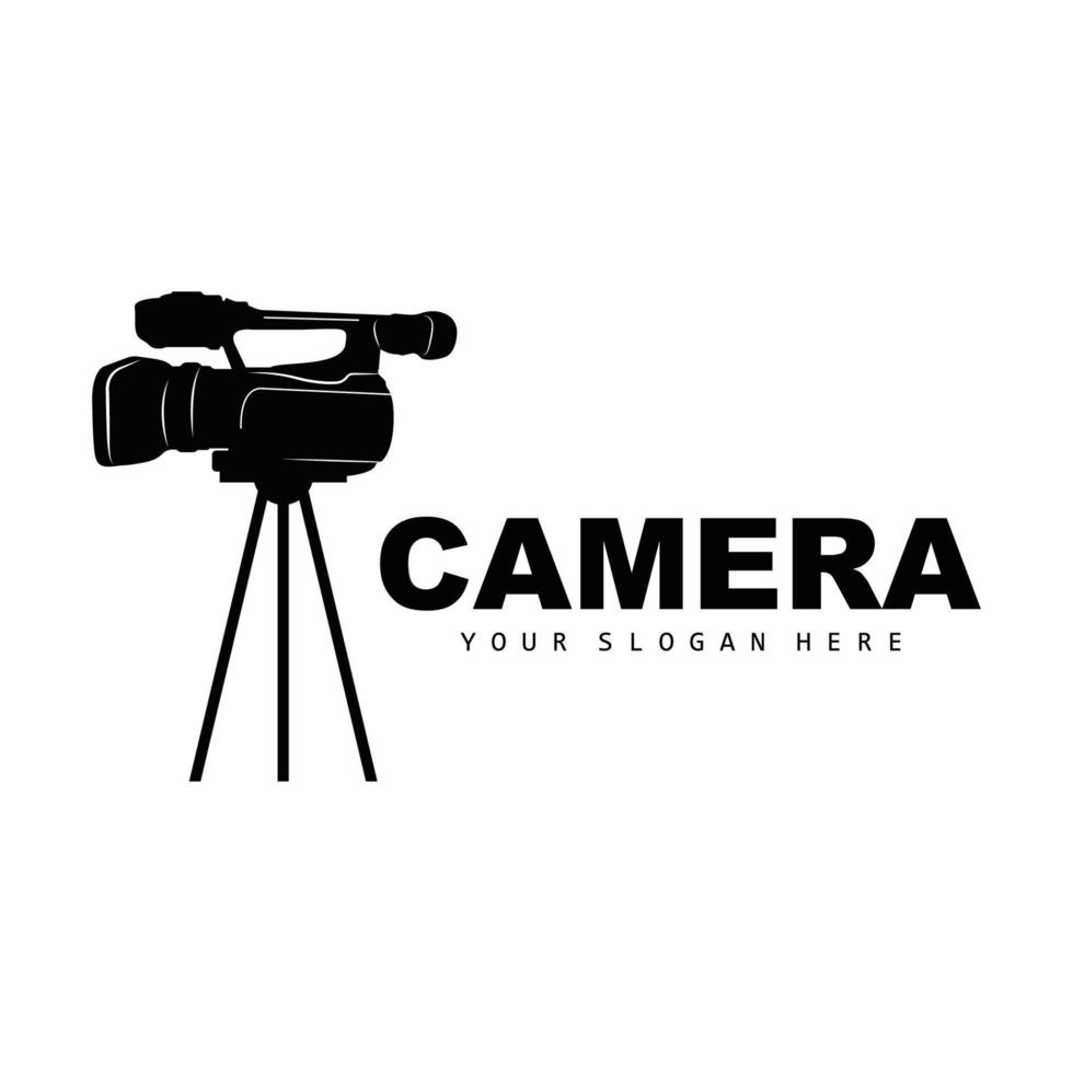 logo de caméra, conception de caméraman, caméra de studio et vecteur de photographe, icône de modèle