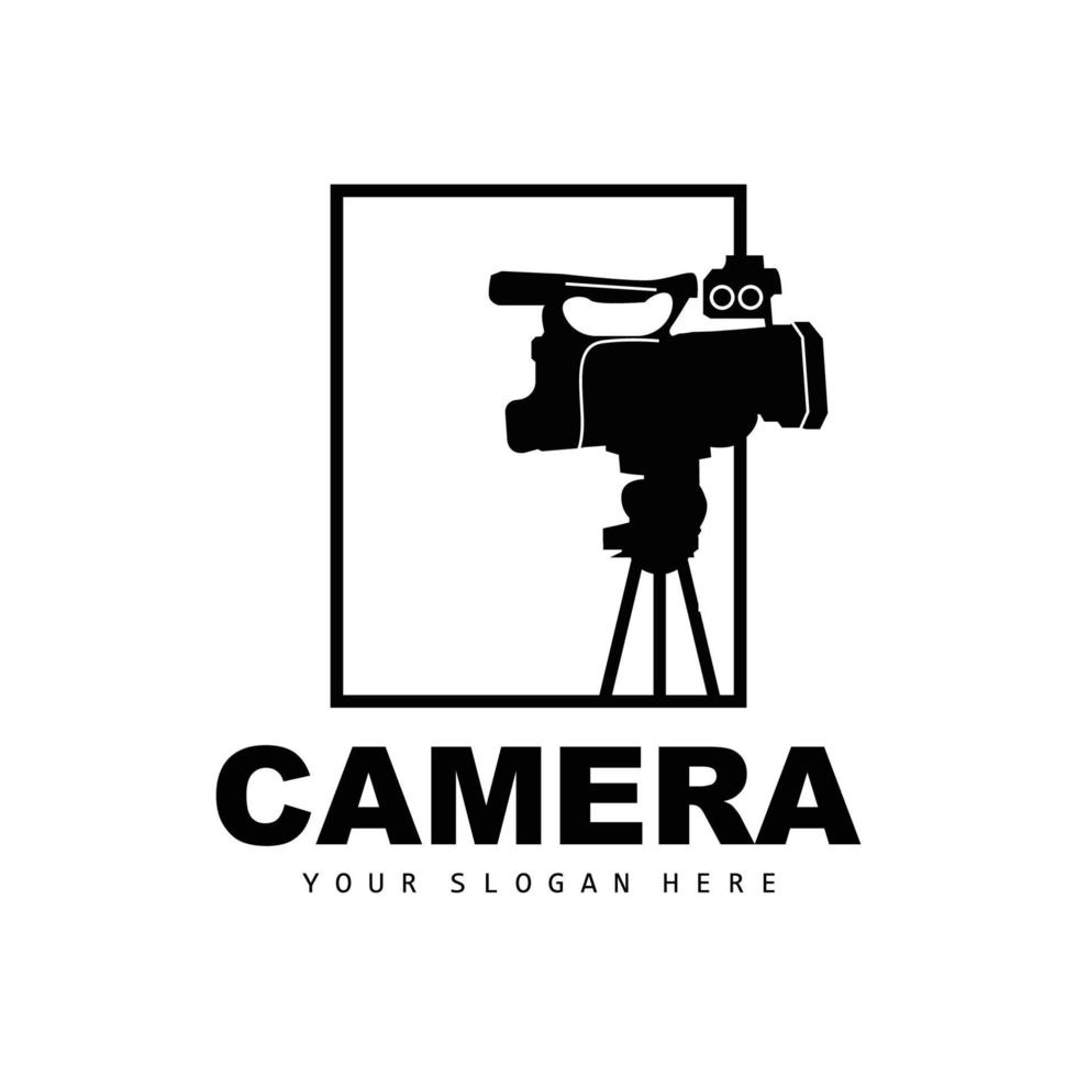 logo de caméra, conception de caméraman, caméra de studio et vecteur de photographe, icône de modèle