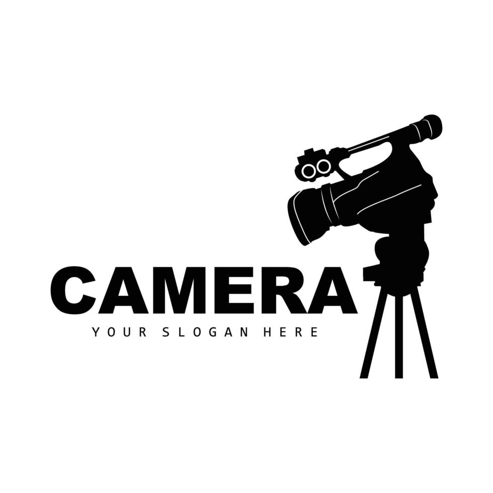 logo de caméra, conception de caméraman, caméra de studio et vecteur de photographe, icône de modèle