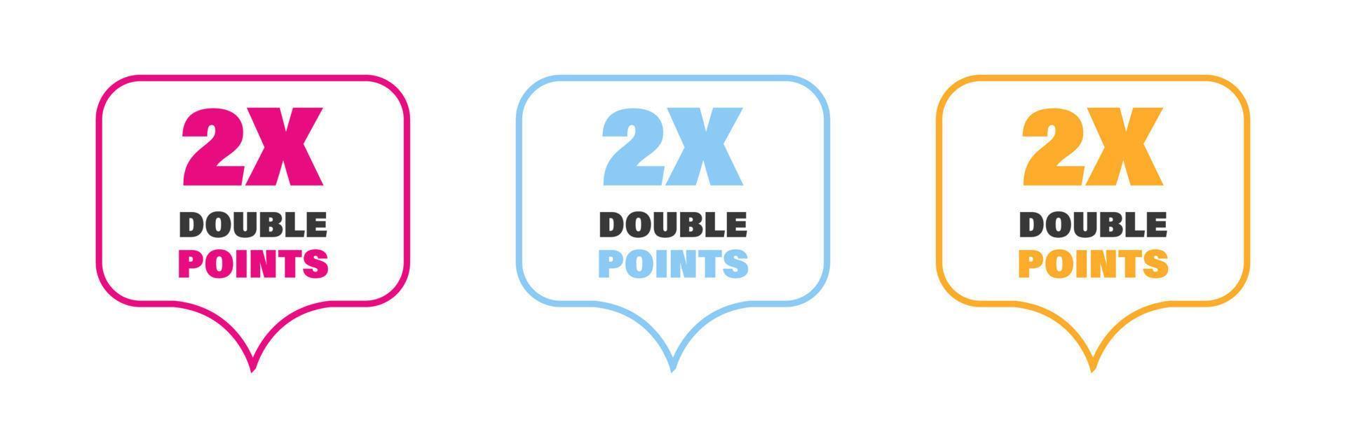 gagnez x2, doublez les points de récompense. jeu d'icônes vecteur