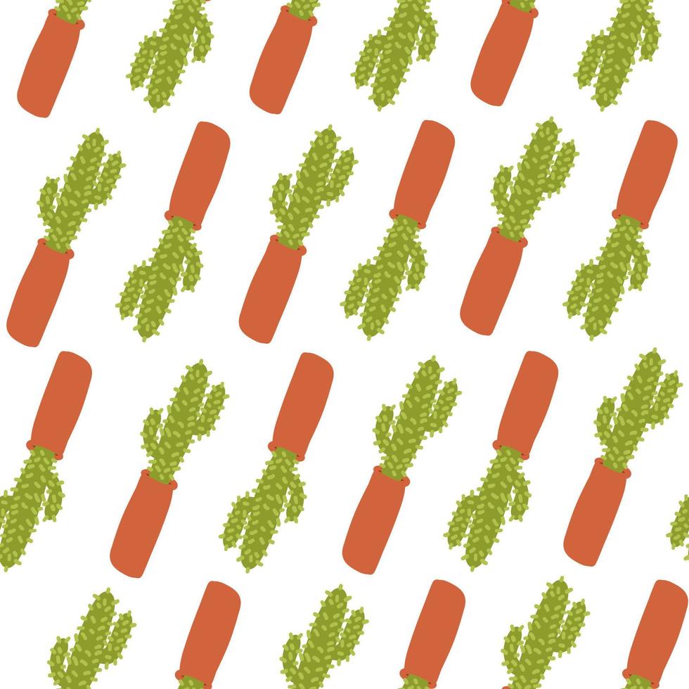 motif de cactus. illustration vectorielle dans un style plat de dessin animé isolé sur fond blanc. vecteur