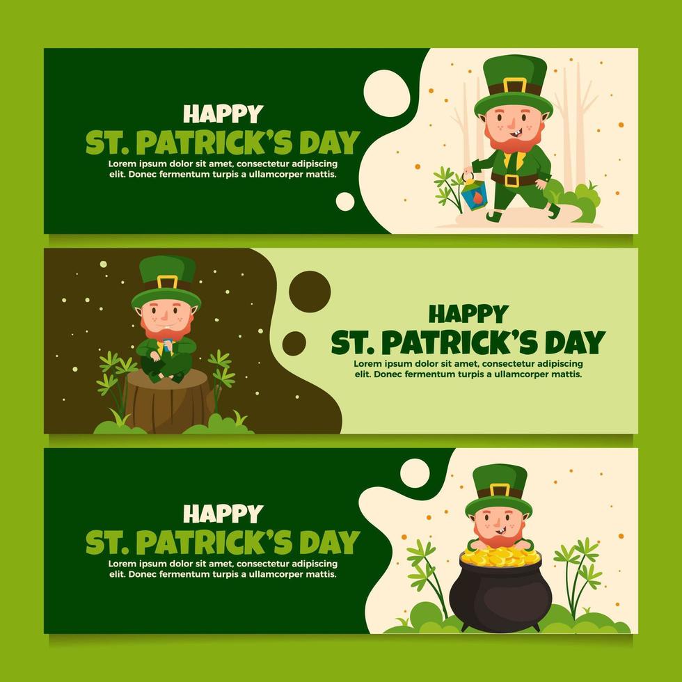 vie quotidienne d'un lutin pendant la saint patrick vecteur