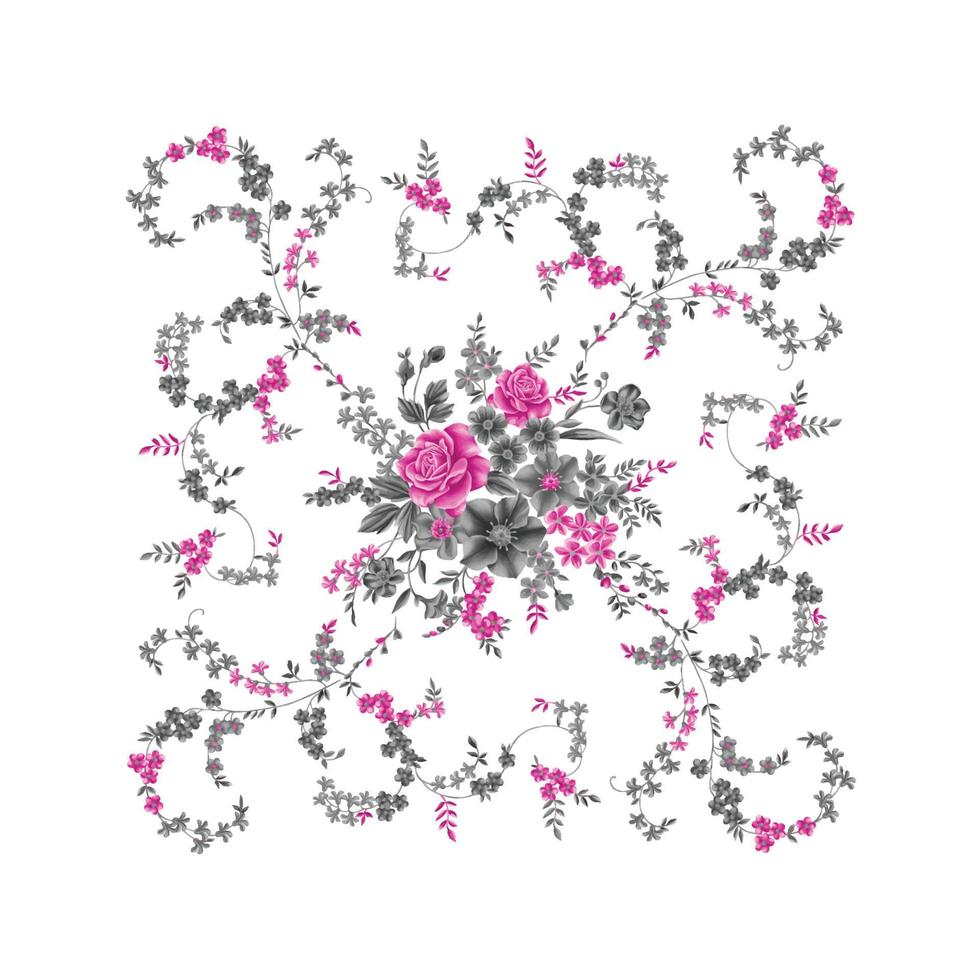 illustration aquarelle de fleur, arrière-plan floral botanique, motif de fleurs décoratives, fleur peinte numériquement, motif de fleurs pour la conception textile, bouquets de fleurs, modèle d'invitation de mariage floral. vecteur