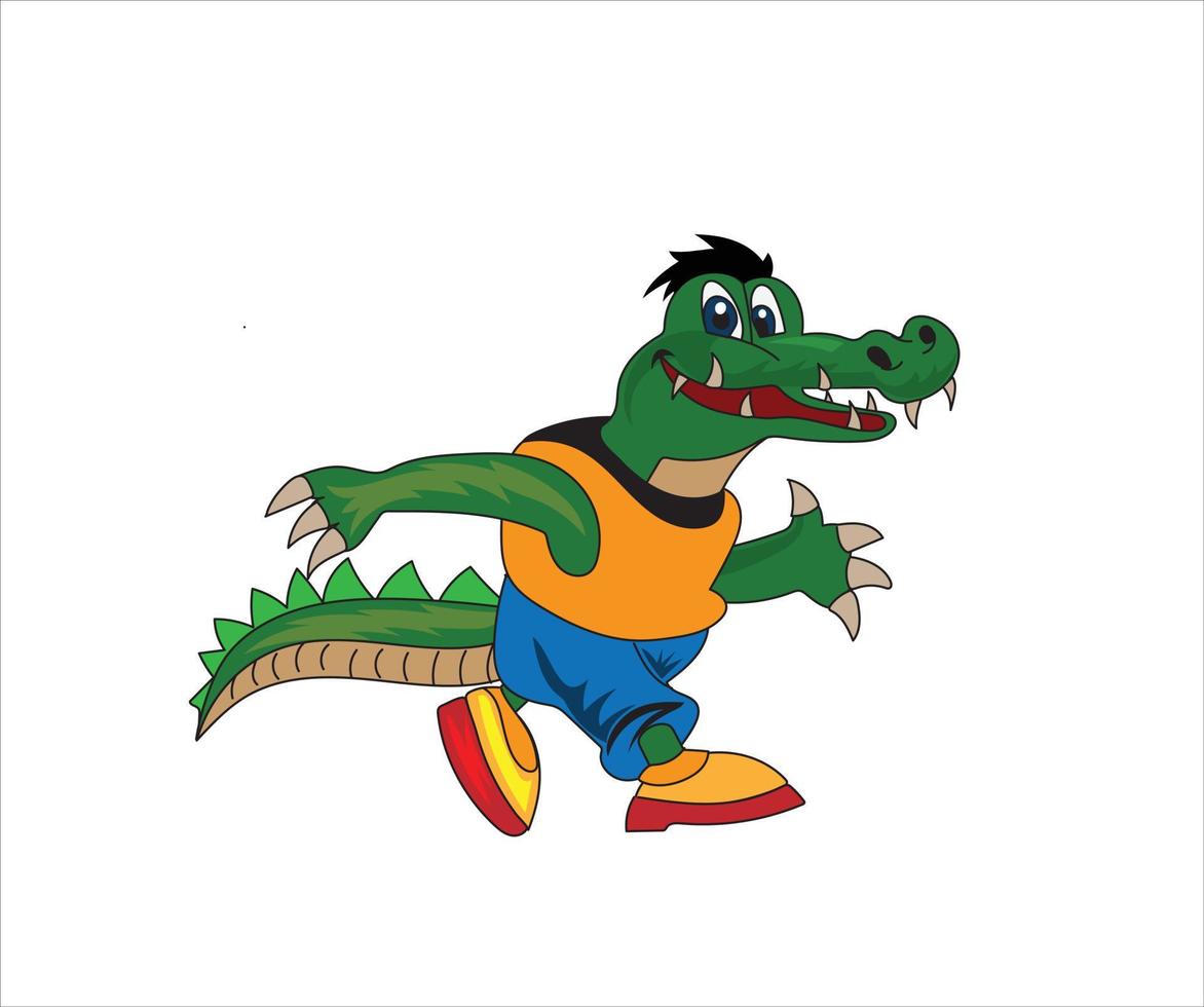 illustration vectorielle de conception de logo de mascotte de sport d'alligator vecteur