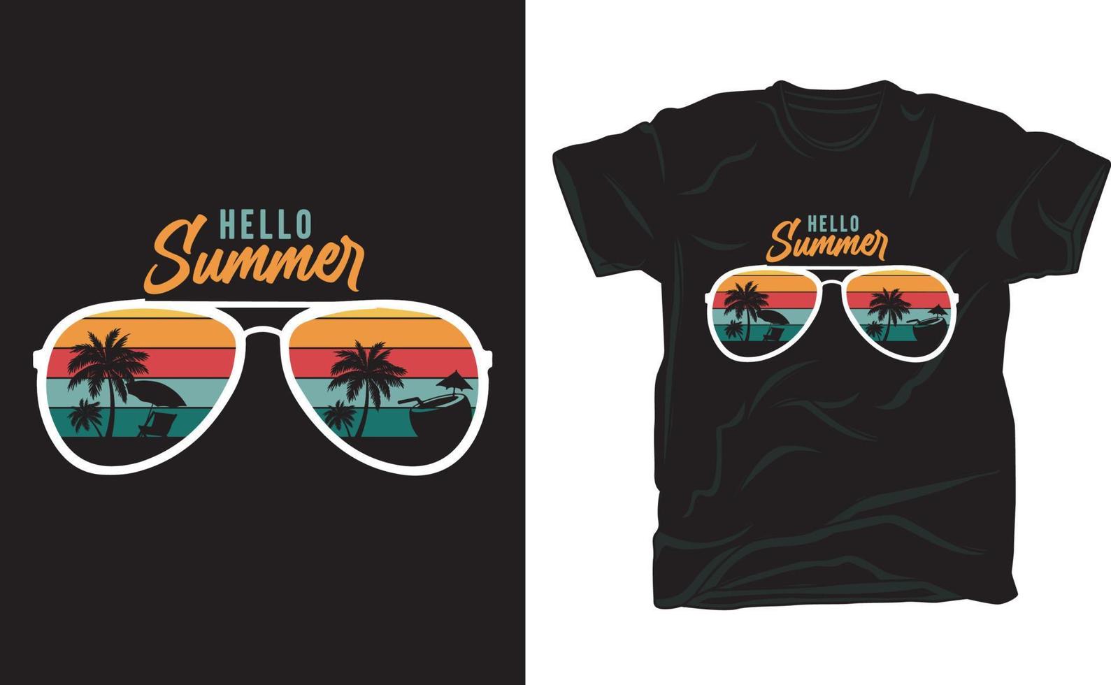 conception de t-shirt de plage d'été vecteur