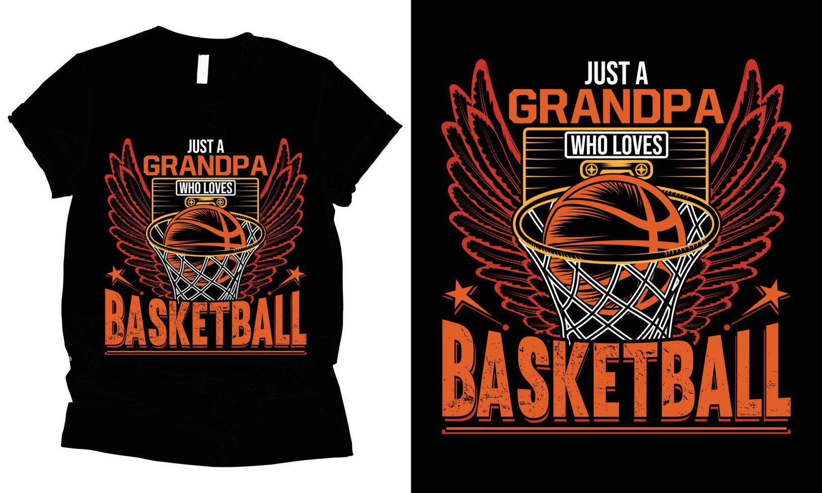 juste un grand-père qui aime la conception de t-shirts de basket-ball. vecteur