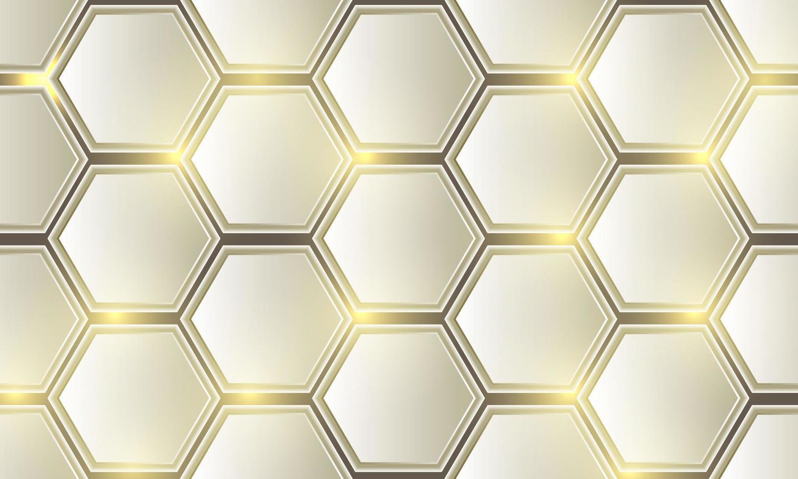 conception de modèle de maille hexagonale dorée abstraite vecteur de fond de luxe moderne