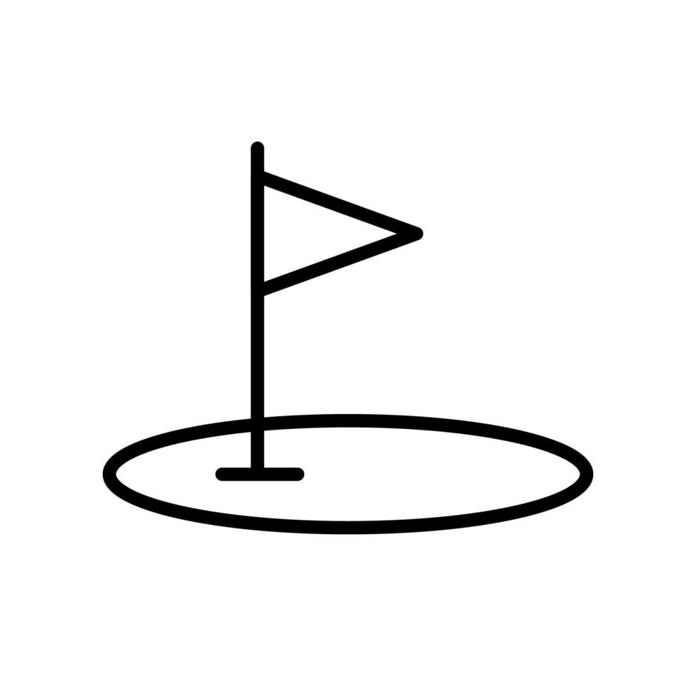 ligne d'icône de parcours de golf isolée sur fond blanc. icône noire plate mince sur le style de contour moderne. symbole linéaire et trait modifiable. illustration vectorielle de trait parfait simple et pixel vecteur