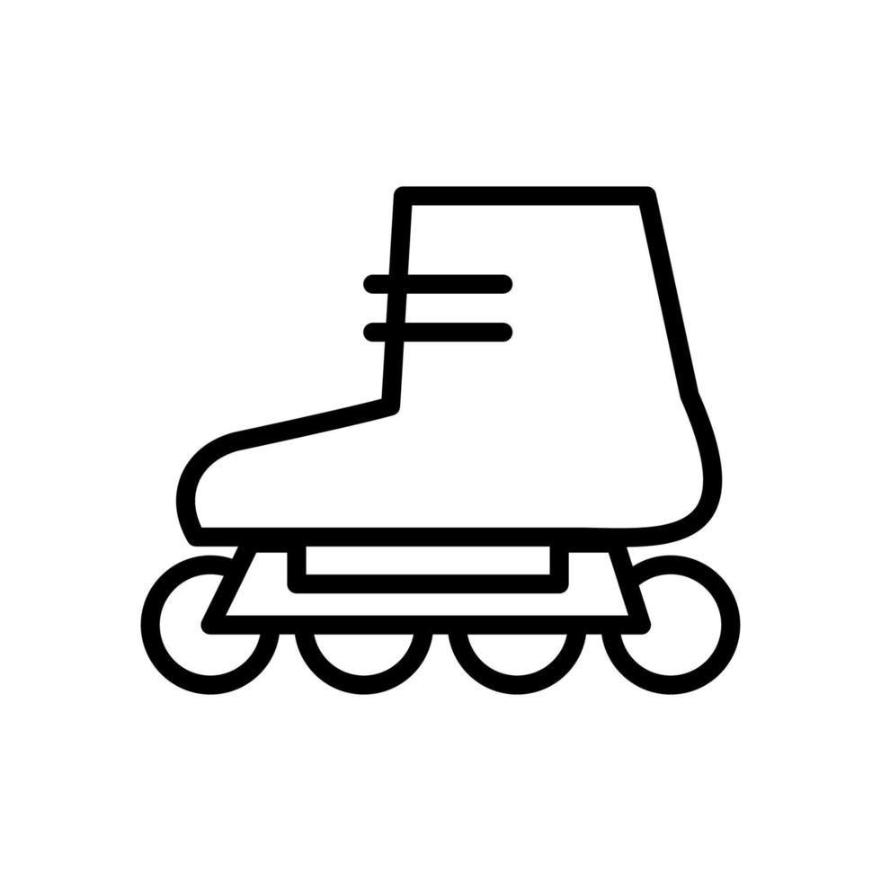 ligne d'icône de patins à roulettes isolée sur fond blanc. icône noire plate mince sur le style de contour moderne. symbole linéaire et trait modifiable. illustration vectorielle de trait parfait simple et pixel vecteur