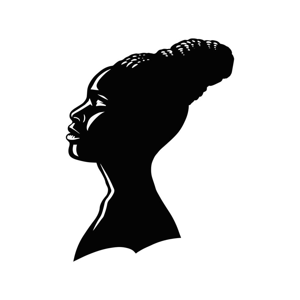 illustration vectorielle de femme noire silhouette vecteur