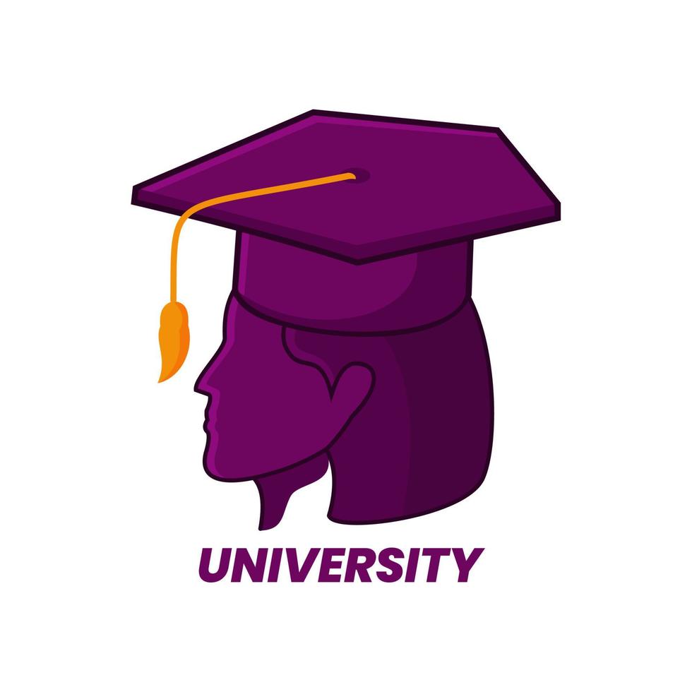 mascotte de logo d'étudiant, symbole d'érudit, design simple et moderne vecteur
