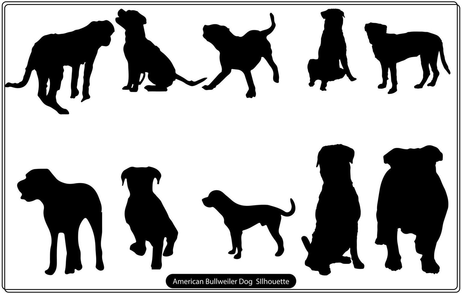 silhouette de chien bullweiler américain gratuit vecteur