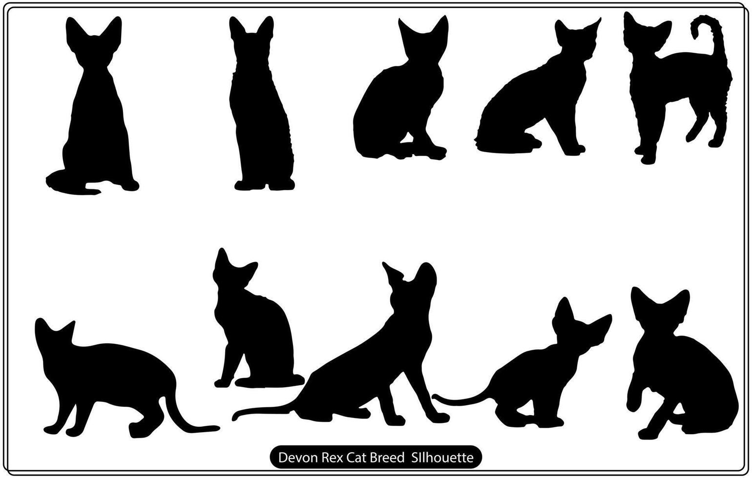 silhouette de race de chat devon rex gratuite vecteur