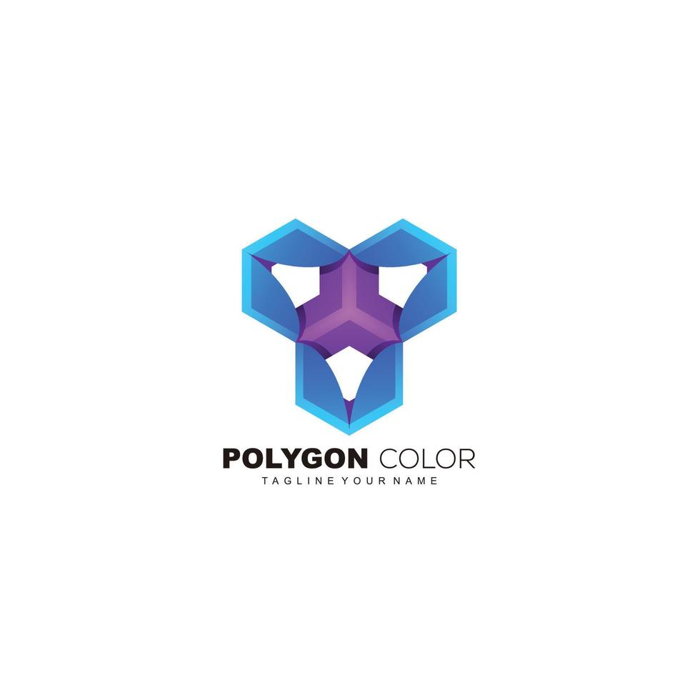 illustration de modèle de logo coloré de conception de polygone vecteur
