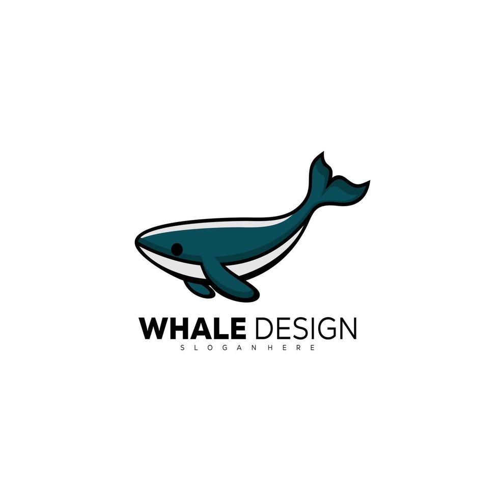 logo de baleine icône de conception d'illustration vectorielle vecteur