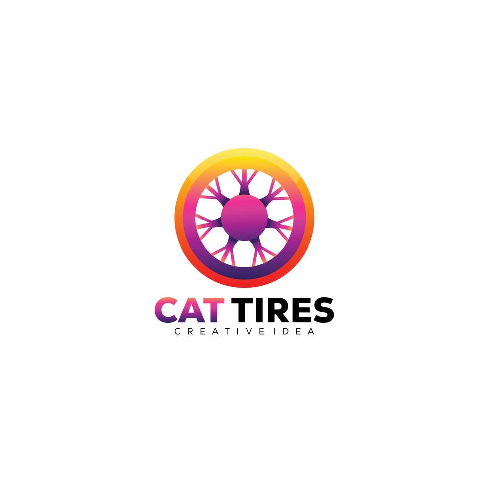 peinture pneus logo design coloré gradient vecteur
