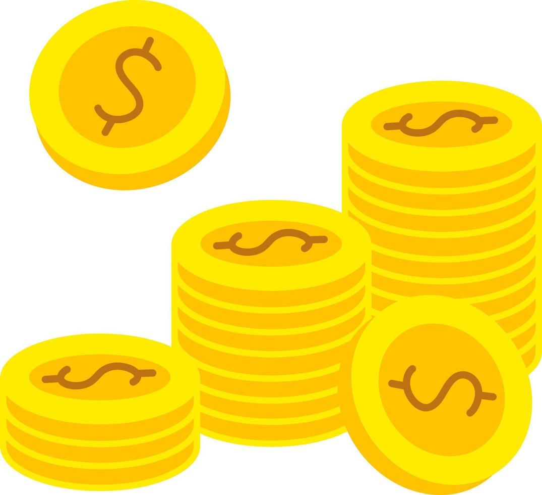 pile de pièces de monnaie argent comptant affaires commerce financier banque illustration plat vecteur