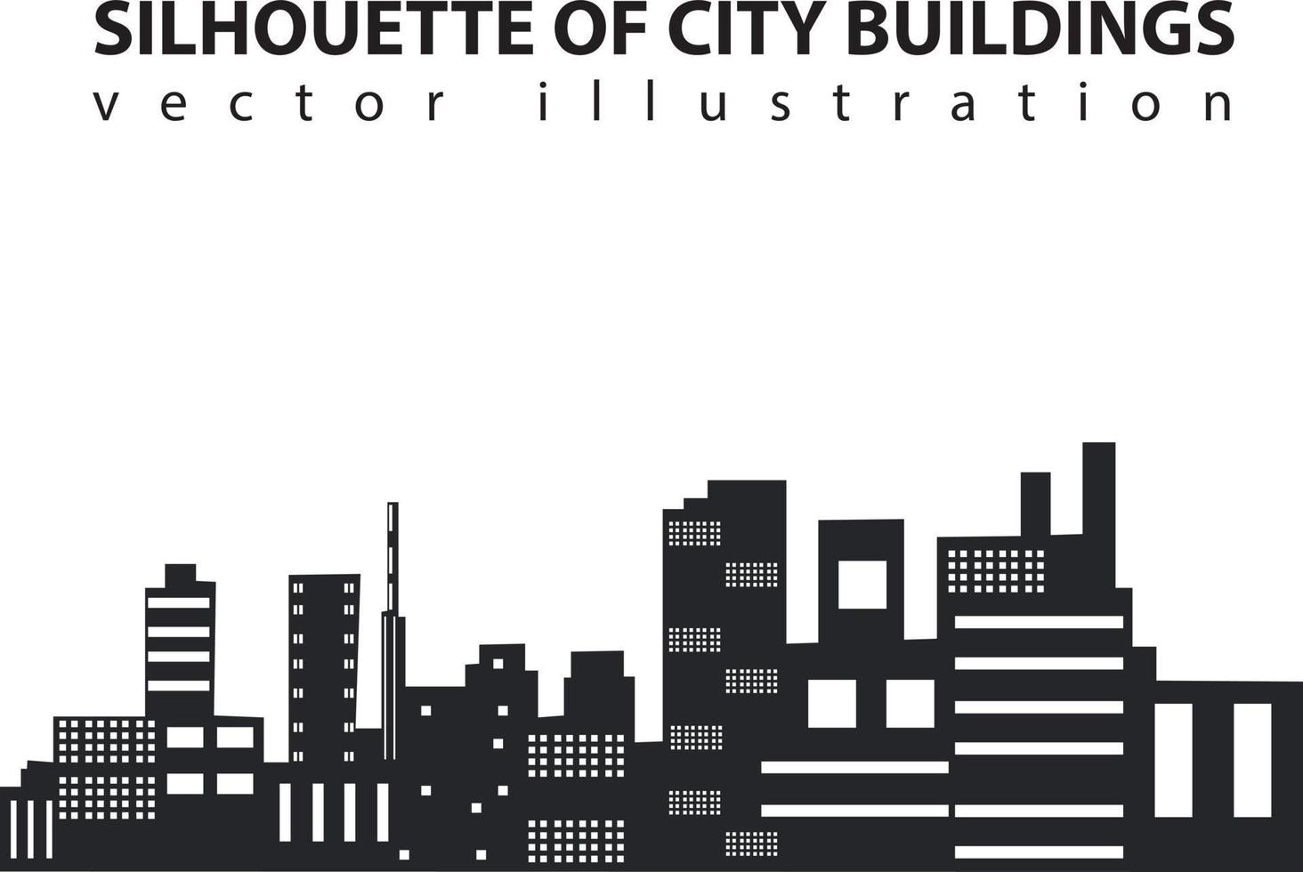 ensemble de silhouette de ville dans un style plat. paysage urbain moderne. illustration vectorielle. Gratte-ciel de la ville building office skyline sur fond blanc vecteur