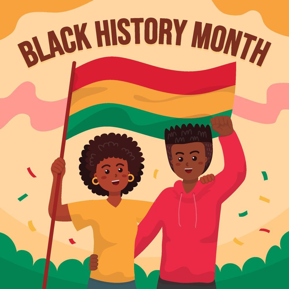 célébrer le concept du mois de l'histoire des noirs vecteur