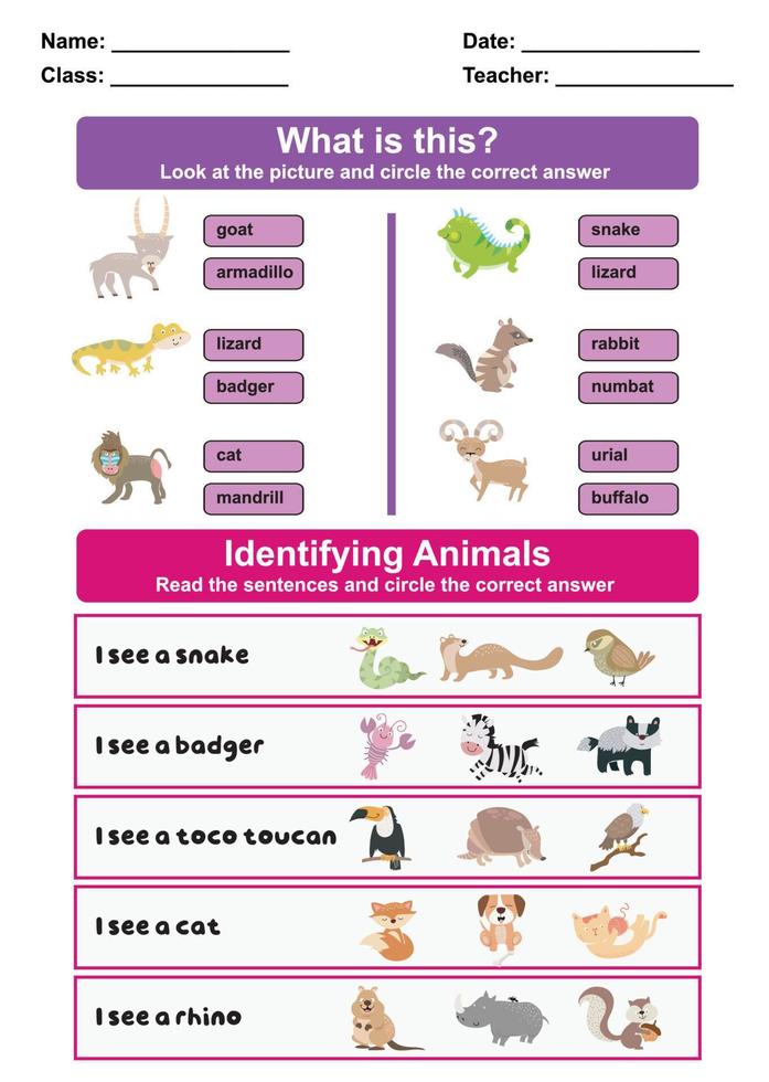 trouver et entourer la bonne réponse. feuille d'activité pour les enfants d'âge préscolaire. feuille imprimable éducative pour apprendre sur les animaux. illustration vectorielle. vecteur