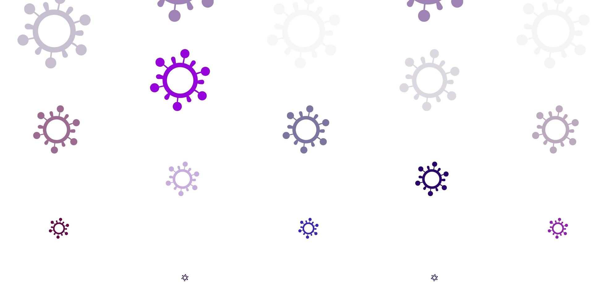 modèle vectoriel violet clair, rose avec des éléments de coronavirus