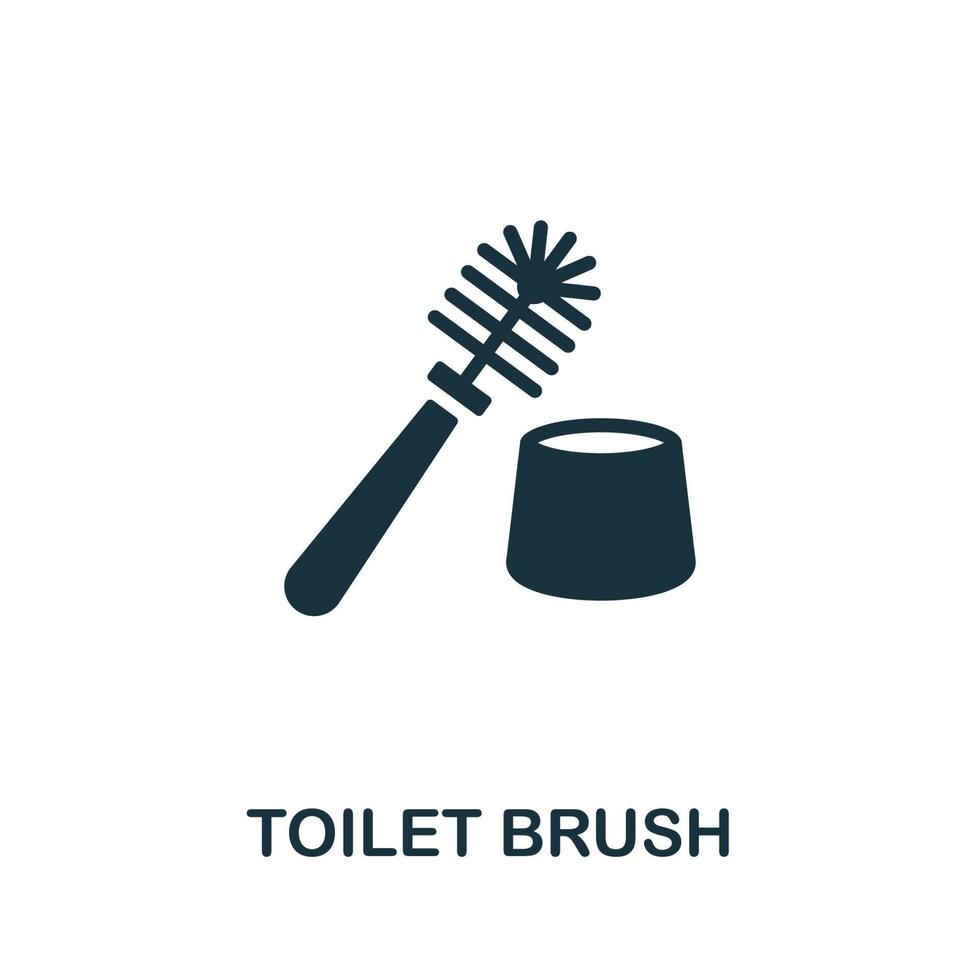 icône de brosse de toilette. élément simple monochrome de la collection d'entretien ménager. icône de brosse de toilette créative pour la conception Web, les modèles, les infographies et plus encore vecteur